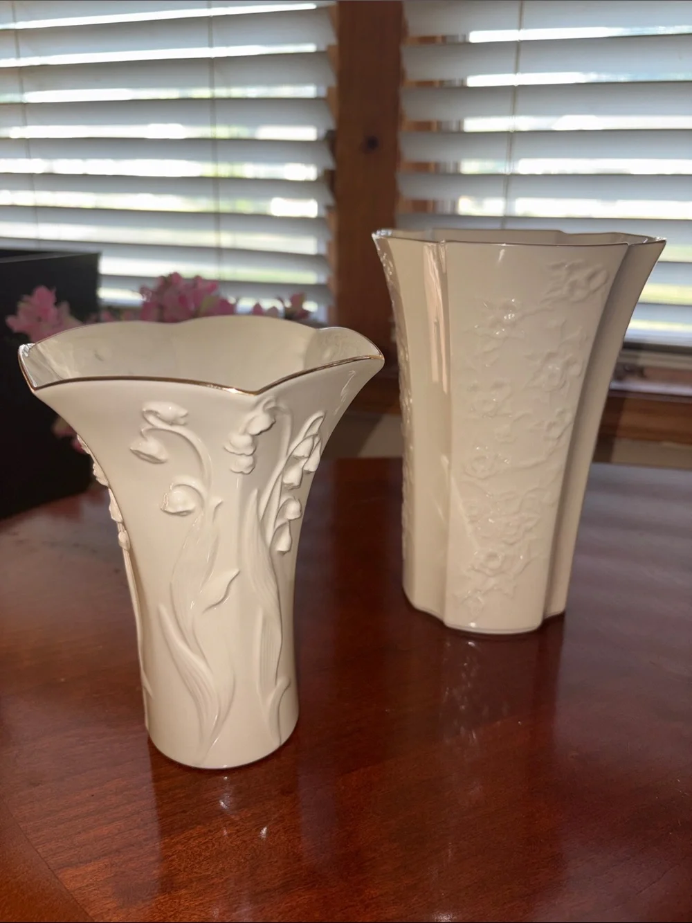 Vintage Lenox Ivory Embossed Floral Vase with 24K Gold Trim – 7